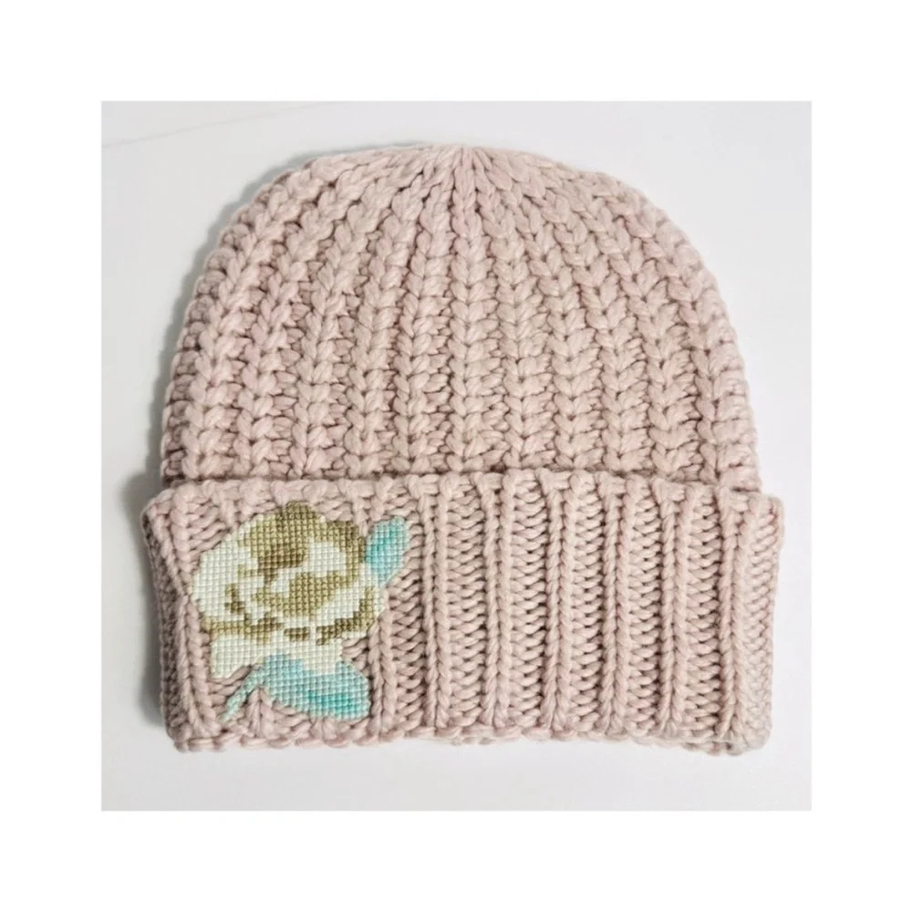 Free People EVERYTHING ROSIE Wool Blush Cuffed Beanie Hat